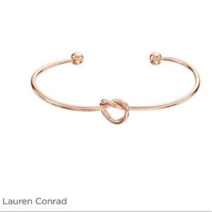 Rose gold love me knot cuff bracelet